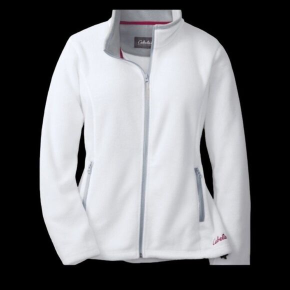 Cabela's White Fleece Zip-Up Jacket, Medium - Picture 1 of 7